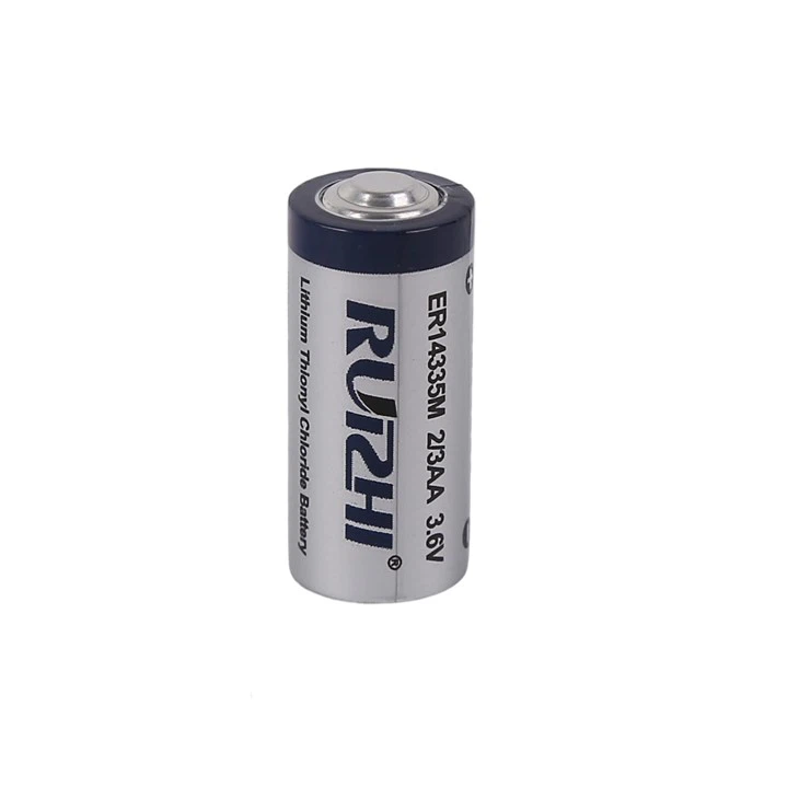 High Quality Primary 2/3AA 3.6V 1300mAh Li-SOCI2 Battery ER14335M For Electronic Security Systems