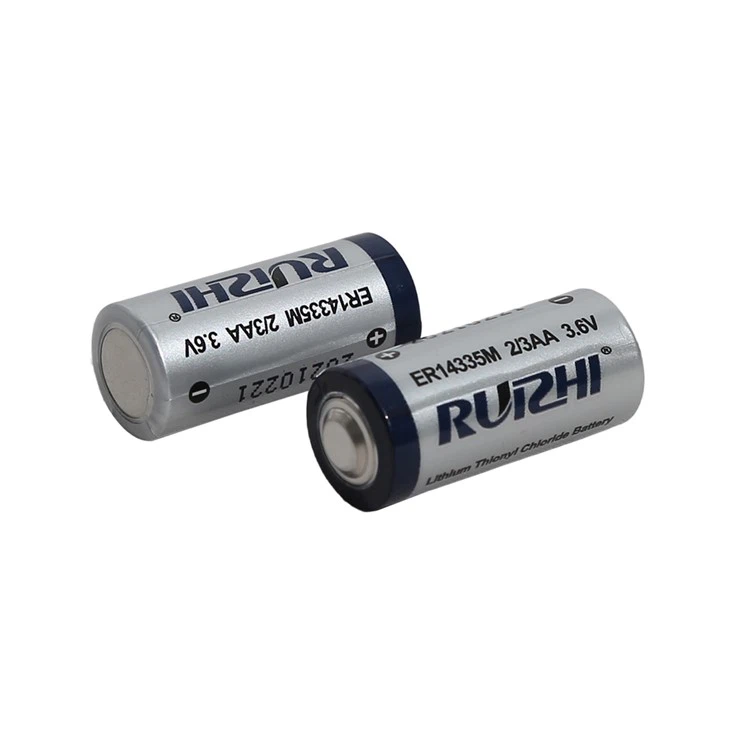 High Quality Primary 2/3AA 3.6V 1300mAh Li-SOCI2 Battery ER14335M For Electronic Security Systems